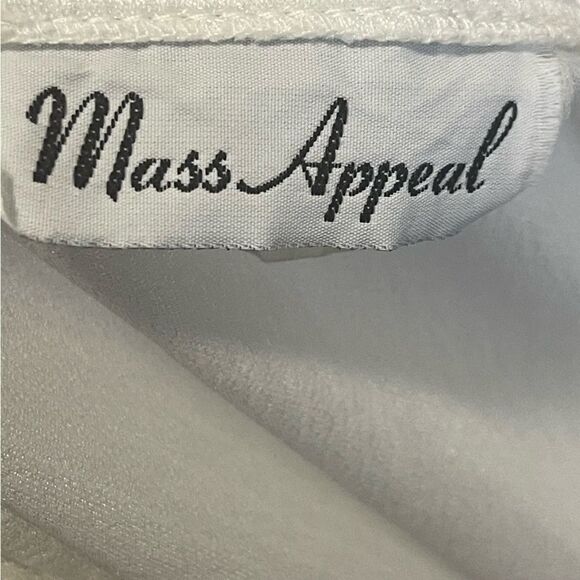 Vintage Mass Appeal Blouse Shimmer White US Large Ruffle Victorian Lace Dramatic - Picture 12 of 13